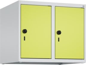 C+P Aufsatzschrank 7035/0024 mit 2 Abteilen und Sicherheits-Drehriegel, B/T/H: 50 x 60 x 50 cm, Lichtgrau und Clowngrün - Bild 1