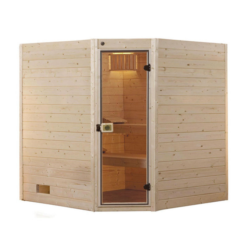 WEKA Massivholzsauna Valida Eck 1.8 mit Glastür in Braun, B/H/T: 189 x 203,5 x 172 cm - Bild 2
