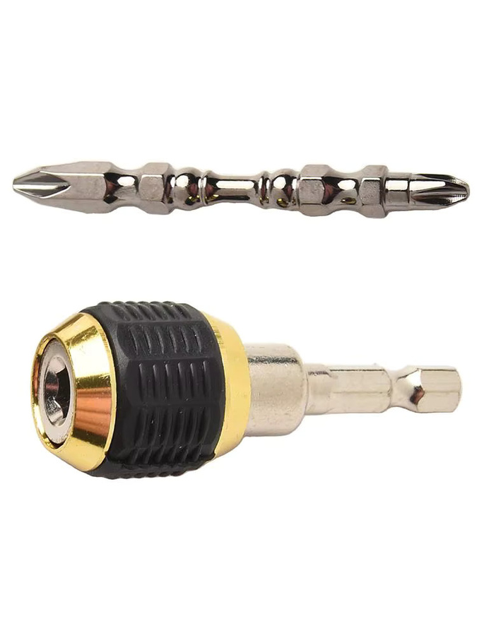 VIBRATITE Schnellwechseladapter mit 60mm Bohrfutter und Doppelkopf-Schraubendreher-Bits für elektrische Schraubendreher - Bild 1