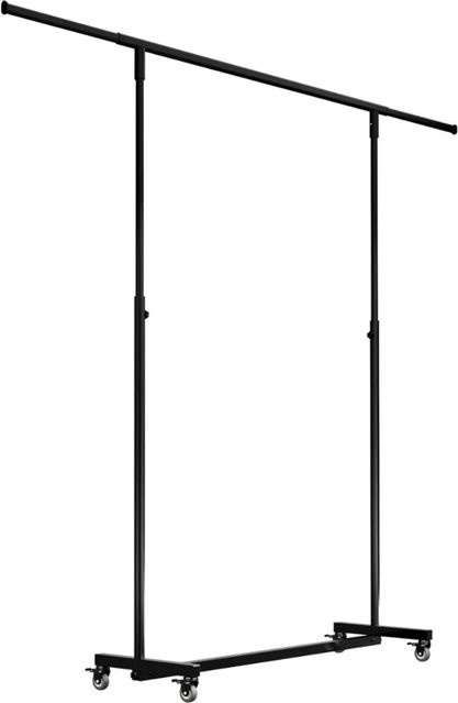 DELUKE Kleiderständer LEON Klappbar aus Metall in Schwarz im Industrialstil, B/T/H: 150 x 50 x 190 cm - Bild 1