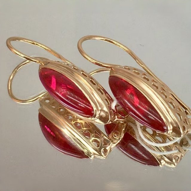 YoYo Ohrhänger, Rubin, Gold, Damen - Bild 1