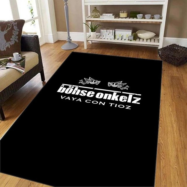 Rouxin twelve Teppich Böhse Onkelz Schwarz, Rutschfest und Waschbar, B/T: 80 x 50 cm - Bild 1