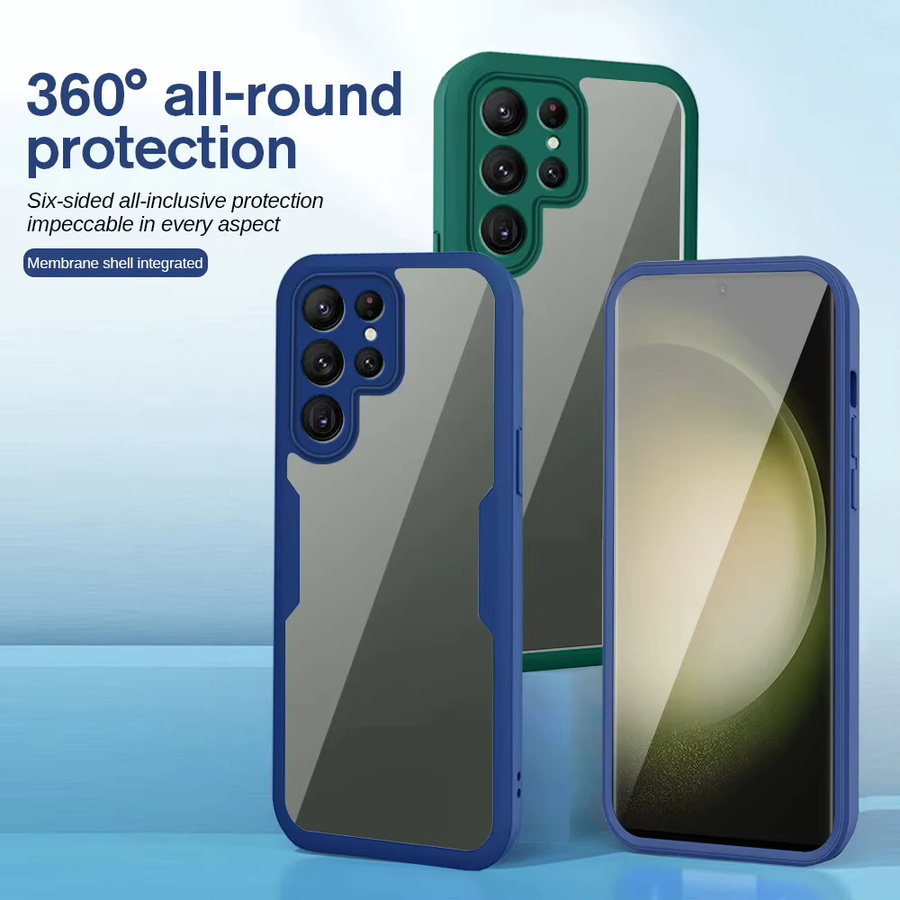 Funda 360 Ganzkörper-Silikon-Handyhülle für Samsung Galaxy S24 Ultra, S24, S23, S22, S21 FE Plus Ultra in Schwarz - Bild 4