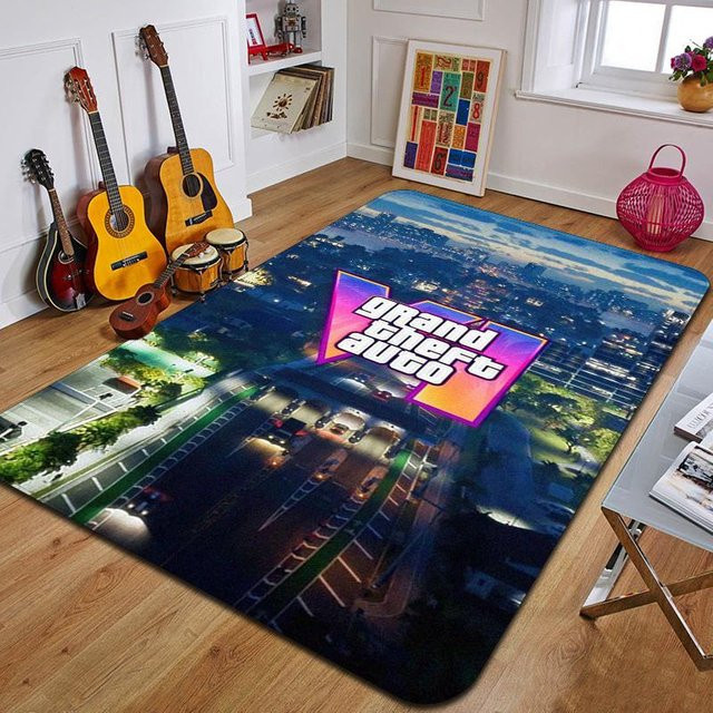 Grand Theft Auto Dekoteppich Modern Rechteckig Multicolour B/B: 60 x 90 cm - Bild 1