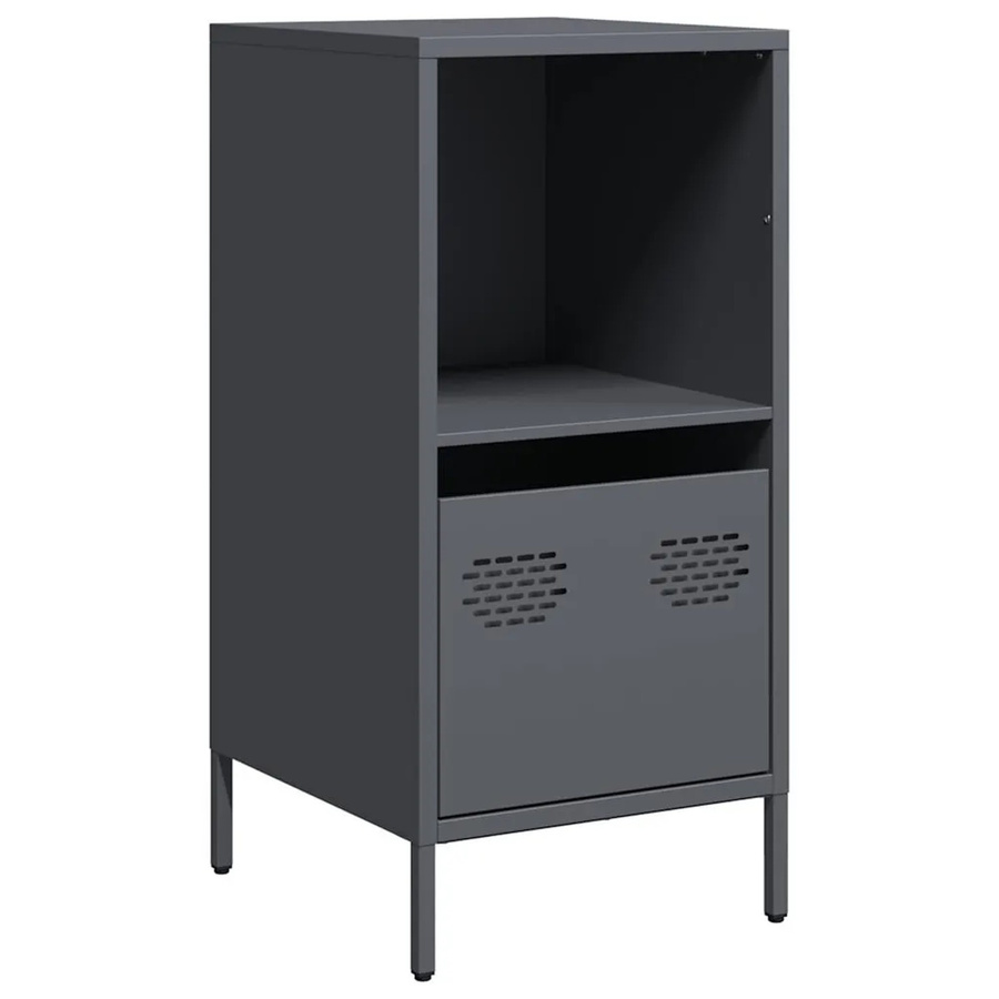 vidaXL Sideboard aus kaltgewalztem Stahl in Anthrazit matt, B/T/H: 35 x 39 x 73,5 cm - Bild 2