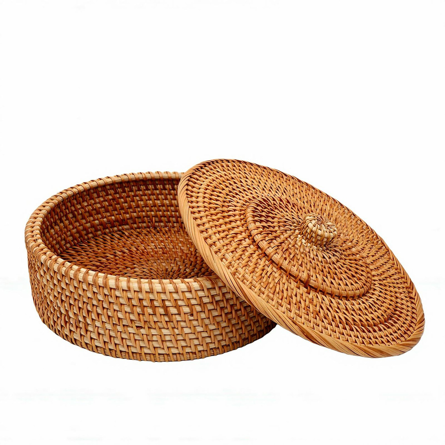 Handgeflochtener Fishine Rattan Tortilla-Korb mit Baumwoll-Deckeltuch im mexikanischen Stil - Bild 2