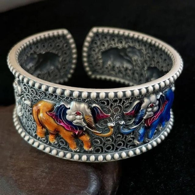 YIRAN Armband, Elefant, Kupfer, Schwarz, Damen - Bild 1