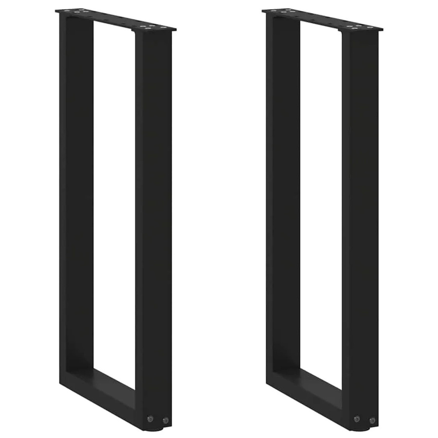 vidaXL Konsolentischbeine U-Form aus Stahl in Schwarz Matt, 2 Stück, B/T/H: 38 x 38 x 72-73 cm - Bild 2