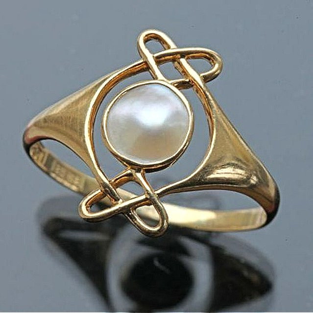YoYo Ring Vintage, Gold, Perle, Damen, Verlobung - Bild 1