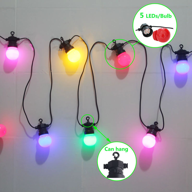 KIKIELF LED Lichterkette Globus mit bunten Glühbirnen für Weihnachten, Hochzeit, Party, Camping und Terrasse, Multicolor - Bild 4