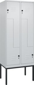 C+P Z-Spind Classic PLUS Spind mit 4 Fächern, Gestell aus Stahl, grau/schwarz, H x B x T: 212 x 80 x 50 cm - Bild 1