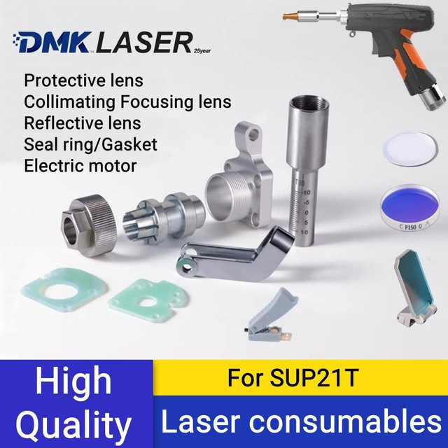 DMK Laserschweißkopf Zubehör Set mit Schutzfenster D18T2, Kollimationsleinen D16T5F60, Focus D20T4.5F150, F800 und Reflektor-Dichtungsring für SUP21T - Bild 1