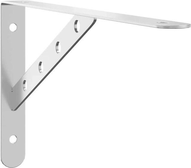 vidaXL Regalträger aus Edelstahl in Silber, 4 Stück, B/T/H: 30 x 2,5 x 15,5 cm - Bild 1