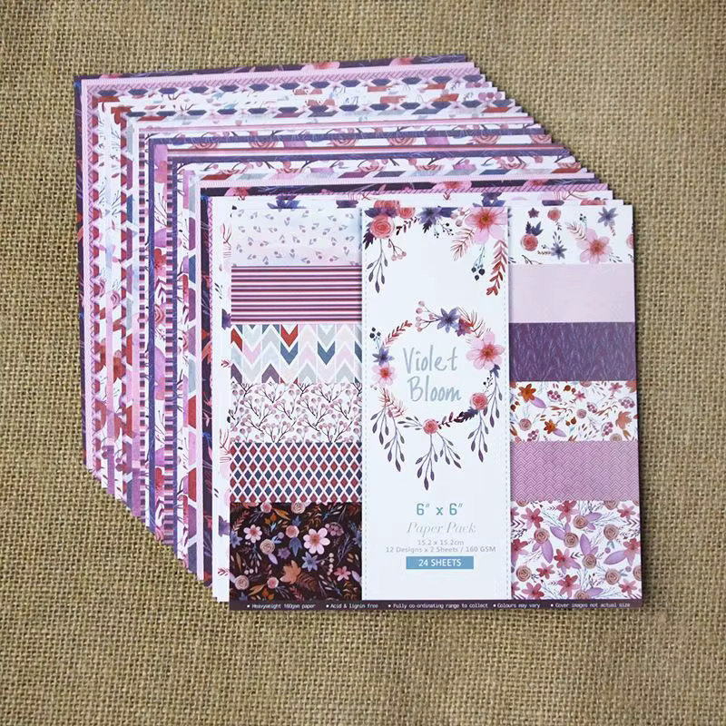 24 Blatt Bastelpapier mit Blumenmotiven für Origami, Scrapbooking und Bastelarbeiten - Bild 2