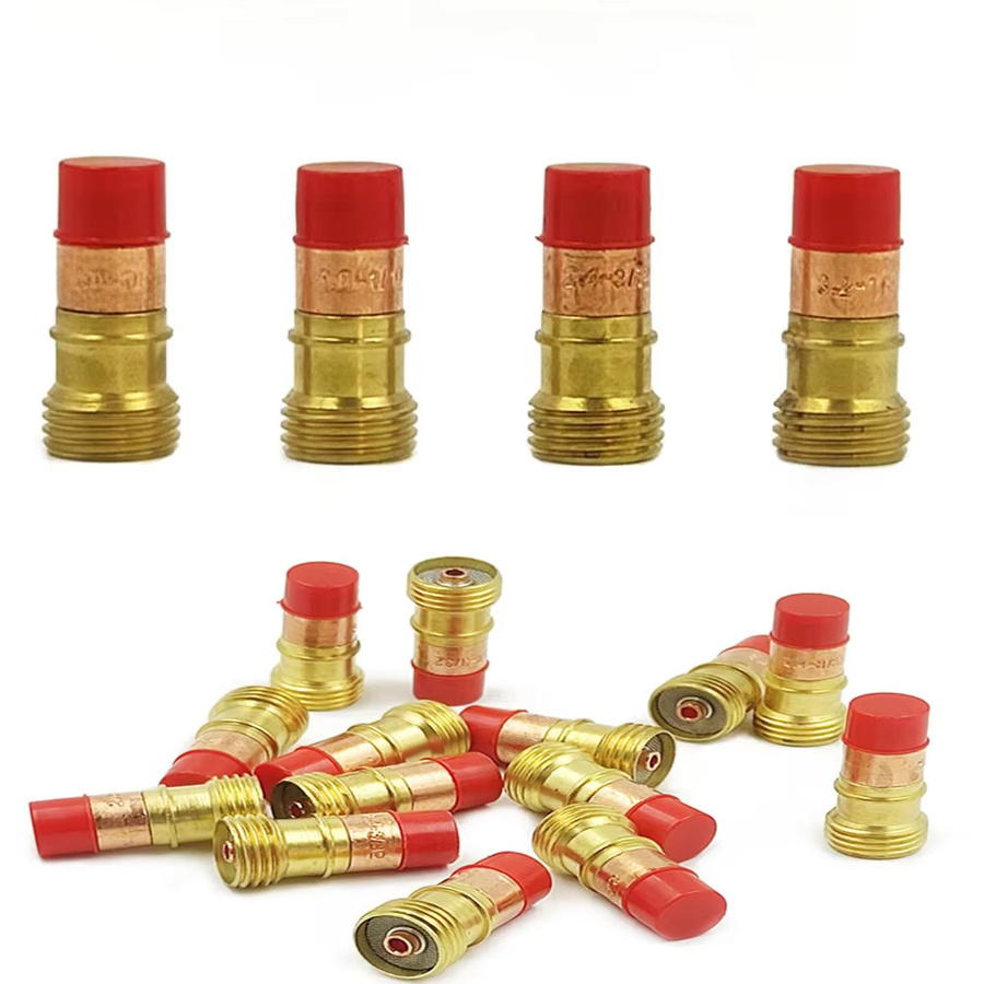 Jinhu WIG Gas Objektiv Spannzahn Körper Set für WP17 18 26 Schweißen Taschenlampe Zubehör, Farbe: Gold, Durchmesser: 1,0 mm / 1,6 mm / 2,4 mm / 3,2 mm - Bild 1