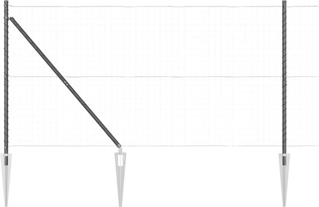 vidaXL Zaunpfosten aus Stahl in Grau, 52 Stück, quadratisch, B/T/H: 3,2 x 3,2 x 160 cm - Bild 1