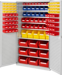 Kappes Grossraumschrank Mod. 14 mit Loch- und Schlitzplatten in Grau, B/T/H: 113 x 59 x 195 cm - Bild 1