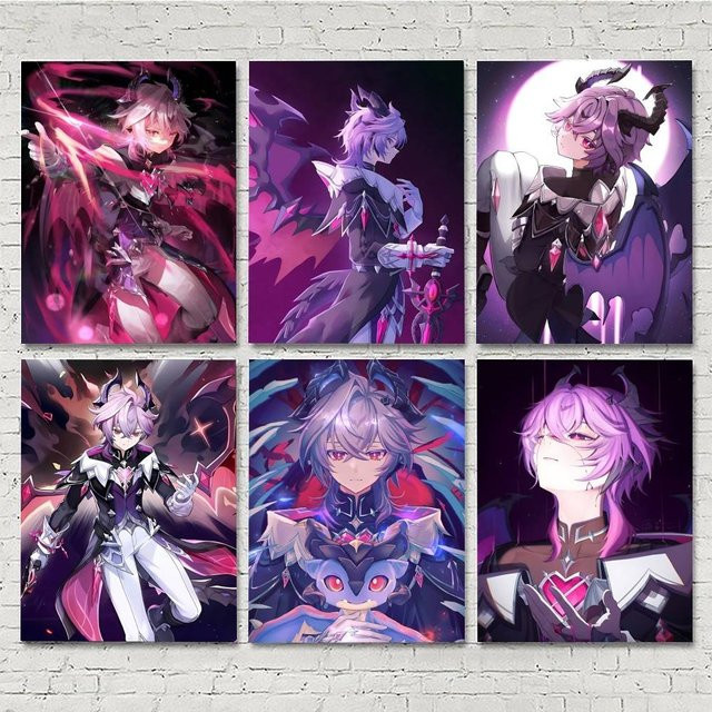 Kayou Genshin Impact Durin Poster Vintage Wandkunst Dekoration Mehrfarbig - Bild 1