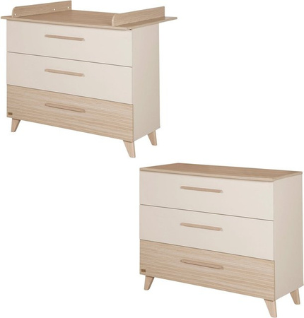 Roba Wickelkommode Sidney breit in Beige mit abnehmbarem Wickelaufsatz, B/T/H: 110 x 75 x 98 cm
