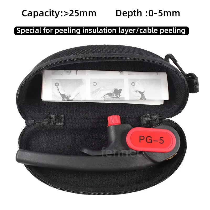 LSD PG-5 Stripper-Kabelmesser runder Kabelabisolierer Ratschenradtyp in Schwarz für runde Kabel bis 25 mm Durchmesser - Bild 5