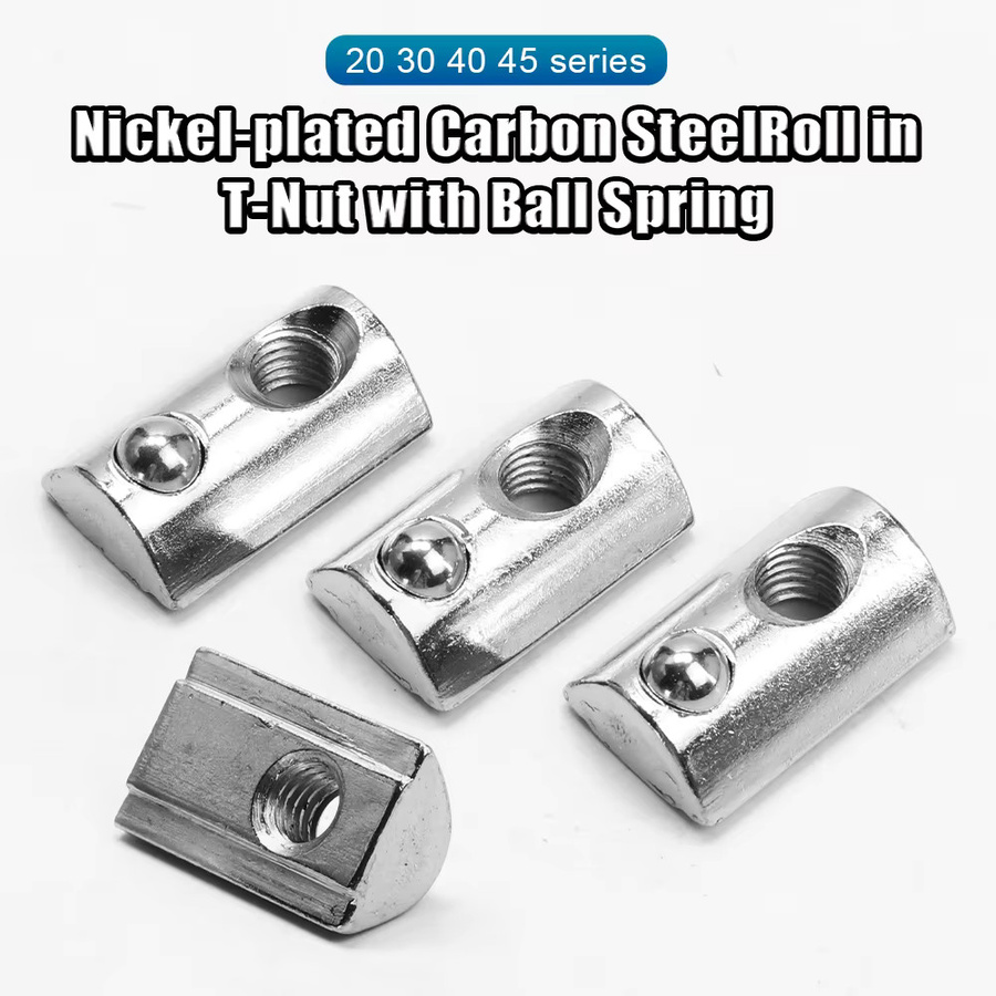 NINDEJIN Roll-in T-Nutensteine aus Kohlenstoffstahl für Aluminiumprofile der Serie 20, 30, 40 und 45 in Silber - Bild 2