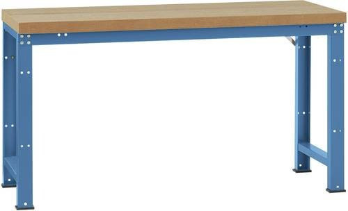 Manuflex WP3016.5007 Werkbank in Brillantblau (RAL 5007) aus Stahl und Holz, B/T/H: 180 x 70 x 84 cm - Bild 1