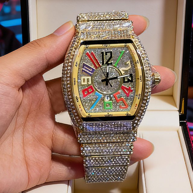 STARPERISH Armbanduhr Tonneau, Quarz, Edelstahl, Diamantbesetzt, Herren - Bild 1