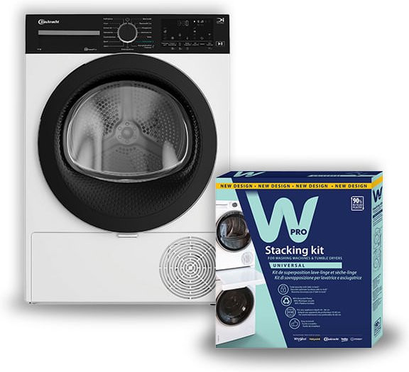 Bauknecht Wärmepumpentrockner TKL 85C WBS mit Verbindungsrahmen SKN 101, Weiß, A+++, App-Control - Bild 1