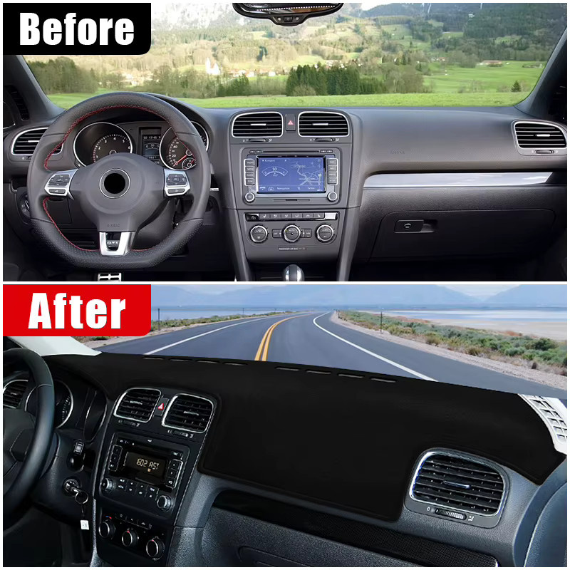 YaLumei Auto Dashboard Abdeckung Matte in Schwarz für Volkswagen VW Golf 6 MK6 UV-Schutz Anti-Reflexion Zubehör - Bild 2