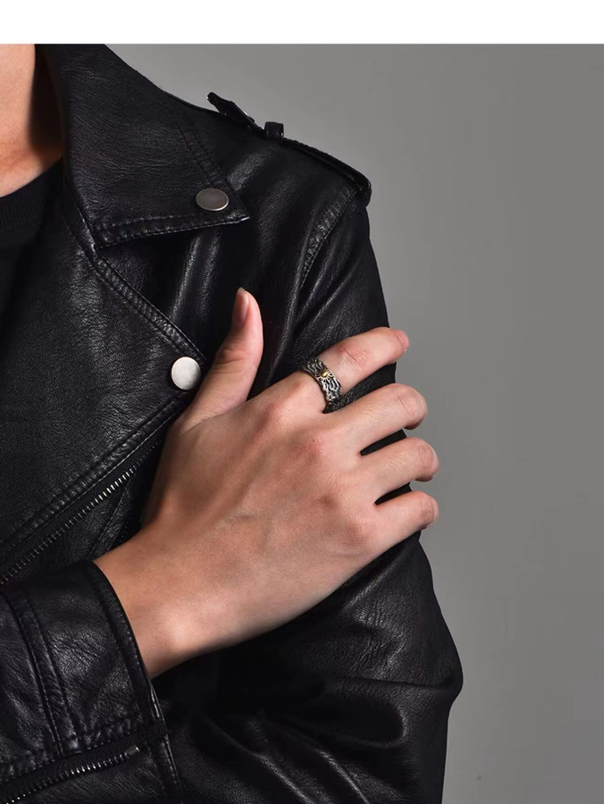 SAY Ring 925 Silber, Retro Oxid-Emaille, Damen - Bild 4