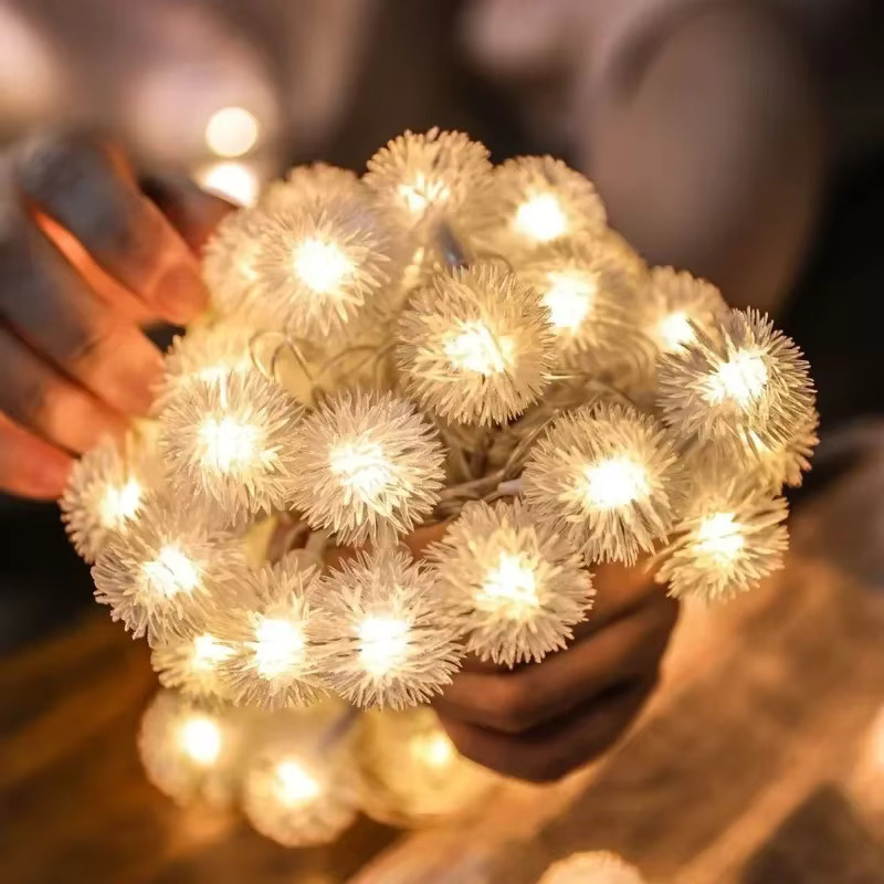 OKAL RED EAST Batterie LED Löwenzahn Lichterkette in Weiß für Garten, Hochzeit und Weihnachten - Bild 1