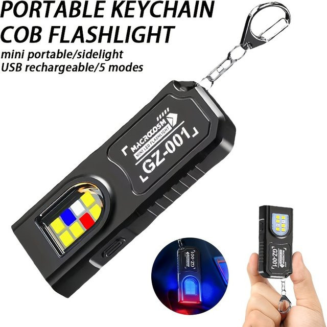 KDULIT Wiederaufladbare LED-Taschenlampe mit Magnet und 5 Modi in Schwarz - Bild 1