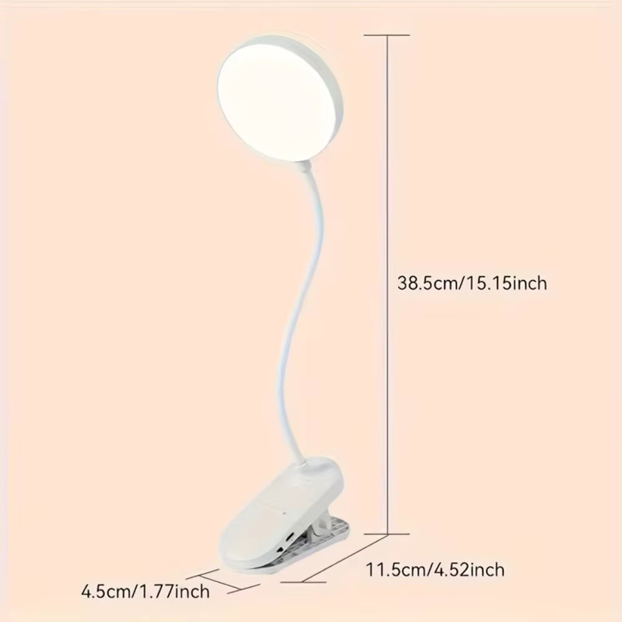 Leclstar LED Schreibtischlampe in Weiß, dimmbar und wiederaufladbar mit USB-Stromversorgung, ideale Nachtleselampe für Kinder und das Home Office - Bild 2