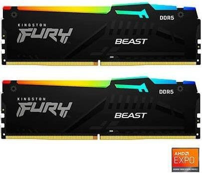 Kingston FURY Beast RGB DDR5 RAM Kit 16GB (2 x 8GB) 5600MHz Schwarz - Bild 2