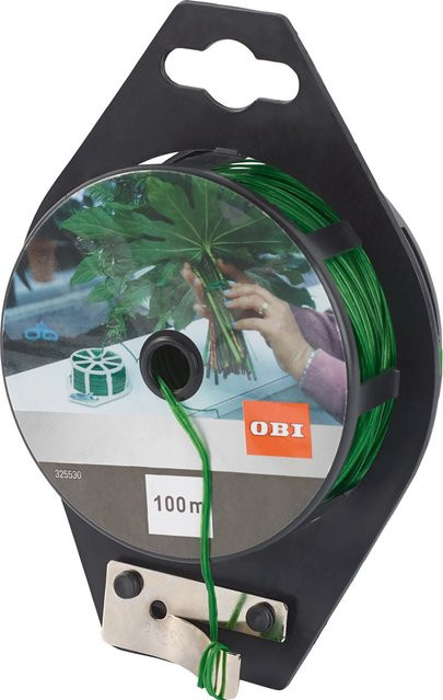 Grüner Flachbindedraht Ø 0,4 mm mit 100 m Länge zum Basteln, Dekorieren und Binden von Pflanzen und Blumen - Bild 1