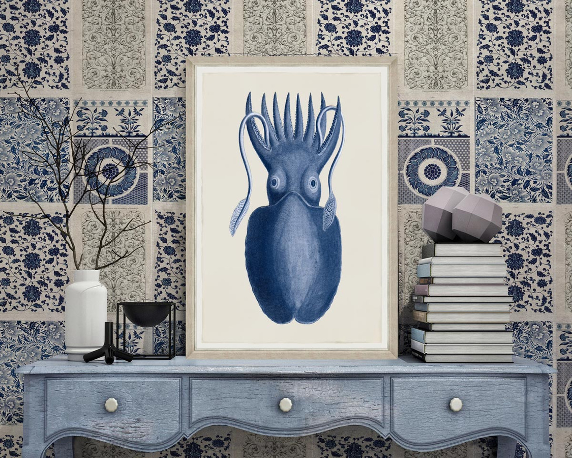 MINDTHEGAP Wandtapete Chinese Pattern WP20051 Mural in Blau mit botanischem und orientalischem Design aus Vlies - Bild 1