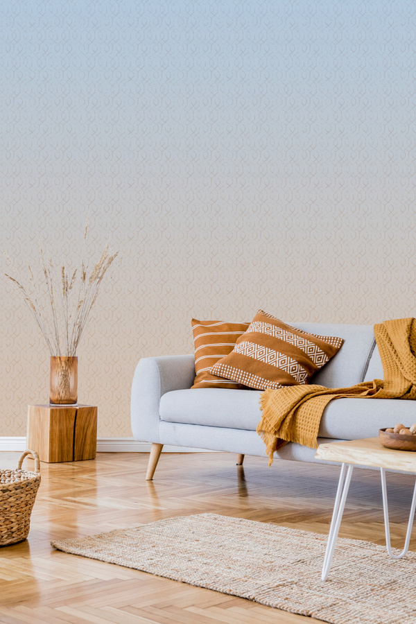 Tenue de Ville Wallpaper Aurora Riviera Vlies Tapete mit abstraktem Vintage-Design in Blau, Pink und Beige, matt - Bild 1