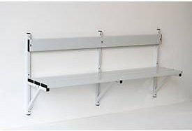 Sypro Wandbank aus Aluminium in Lichtgrau RAL 7035, Breite: 150 cm - Bild 1