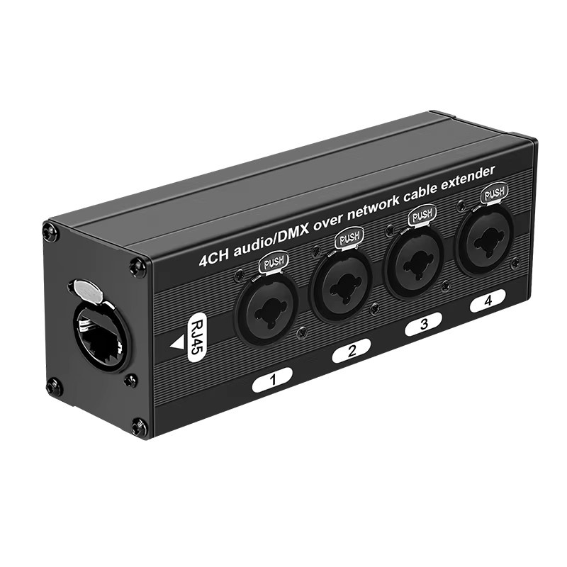 TITAK XLR-zu-RJ45 4-Kanal Audio- und DMX-Extender Adapter in Schwarz für Ethernet/LAN-Verbindungen - Bild 7