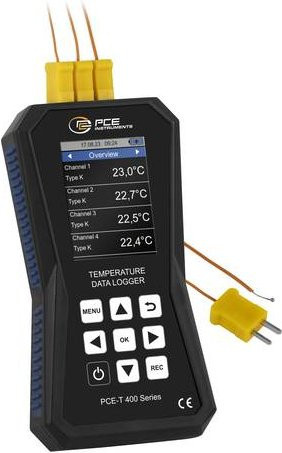 PCE Instruments 4-Kanal Temperaturdatenlogger PCE-T 420 für Thermoelemente in Schwarz - Bild 1