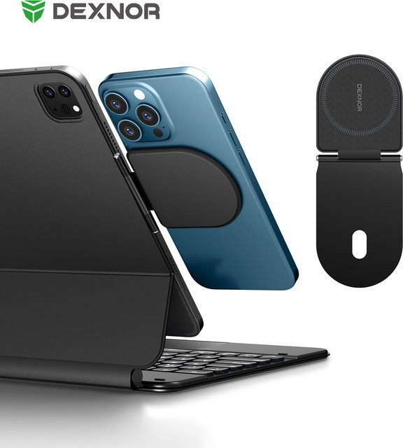 DEXNOR Magnetische Halterung für iPad Magic Keyboard und Samsung Galaxy Tab Book Cover, MagSafe-kompatibler verstellbarer Ständer, Schwarz - Bild 1