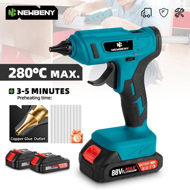 NEWBENY Kabellose elektrische Heißklebepistole 100 W mit 10 Klebestiften für Makita-Akkus - Bild 1