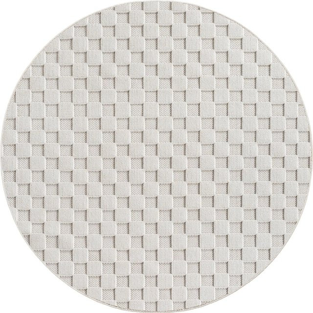 Ayyildiz Flachgewebeteppich Helix rund in Creme und Beige, Durchmesser: 80 cm - Bild 1