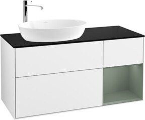 V&B Waschtischunterschrank Finion mit Wandbeleuchtung, Farbe: Weiß lackiert, Breite: 120 cm - Bild 1