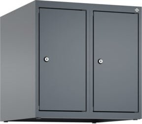 C+P Aufsatzschrank 7016/7016 mit 2 Abteilen und Zylinderschloss in Anthrazit und Grau, B/T/H: 50 x 50 x 50 cm - Bild 1