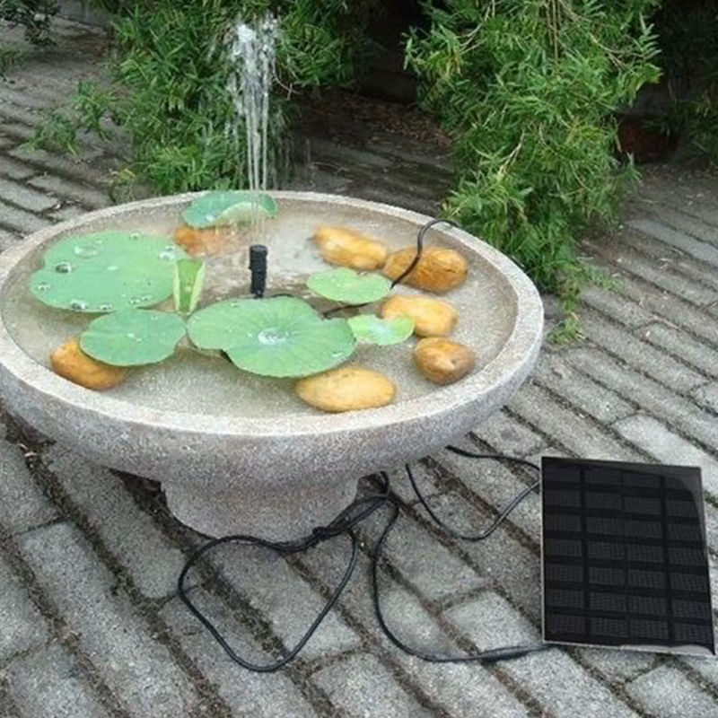 Alloet Solarbetriebene Brunnen-Wasserpumpe mit 6 Düsen und Solarpanel für Außenbereiche, 1,2 W - Bild 4