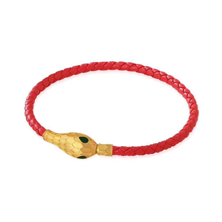 Moonlight Charm-Armband, Leder, Gold, Damen, Schlangenkopf - Bild 2