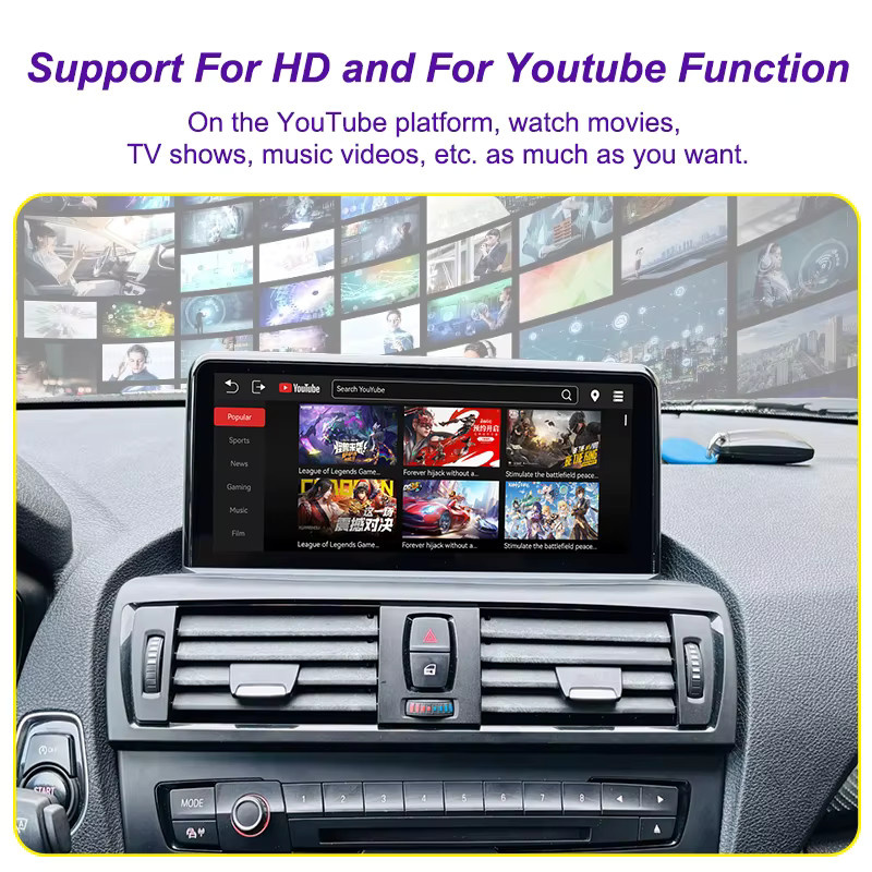 AUTOTOP Wireless CarPlay und Android Auto Interface mit 10,25 Zoll Display für BMW 1er und 2er Serie F20 F21 F23 (2013-2017) mit NBT System, Youtube, Airplay und Mirroring, Schwarz - Bild 3