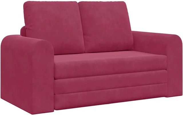 vidaXL Schlafsofa aus Samt in Weinrot mit Metall- und Holzgestell - Bild 1