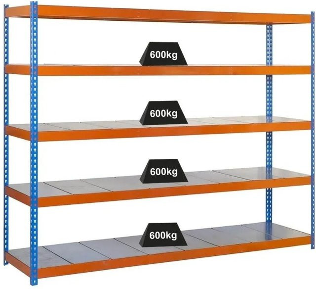 PROREGAL Schwerlastregal Metal Beast Five mit 5 Fachböden, H x B x T: 200 x 150 x 60 cm, Fachlast 600 kg, Blau-Orange - Bild 1